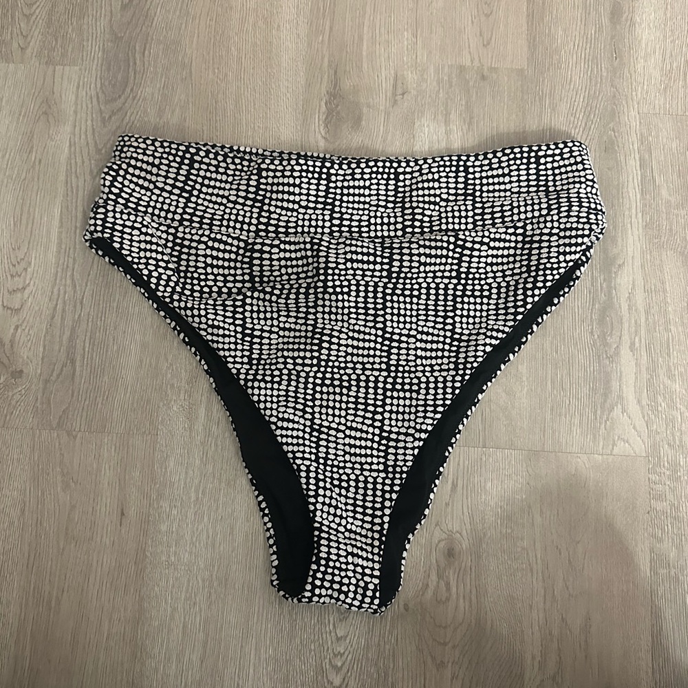 Black and White High-Waisted Bikini Bottom - Aerie